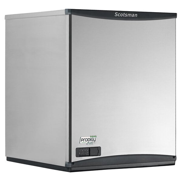 a silver and black refrigerator