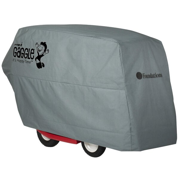 A gray Foundations all-weather cover on a Gaggle buggy.