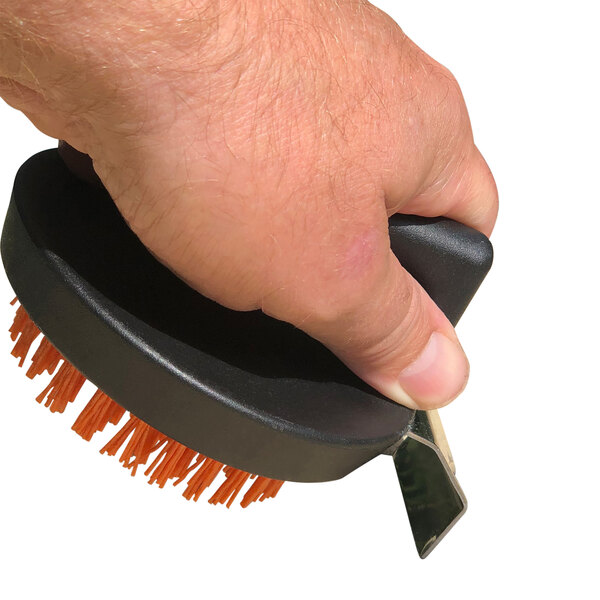 Cast Iron Cleaning Brush w/ Nylon Bristles & Metal Scraper