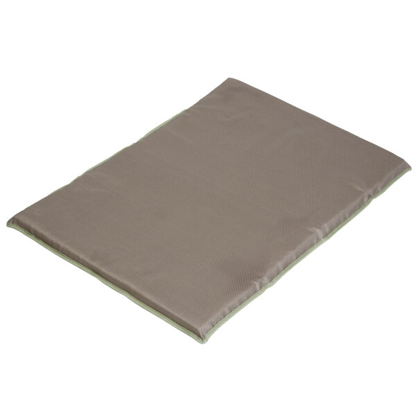 A grey and green plush mattress.