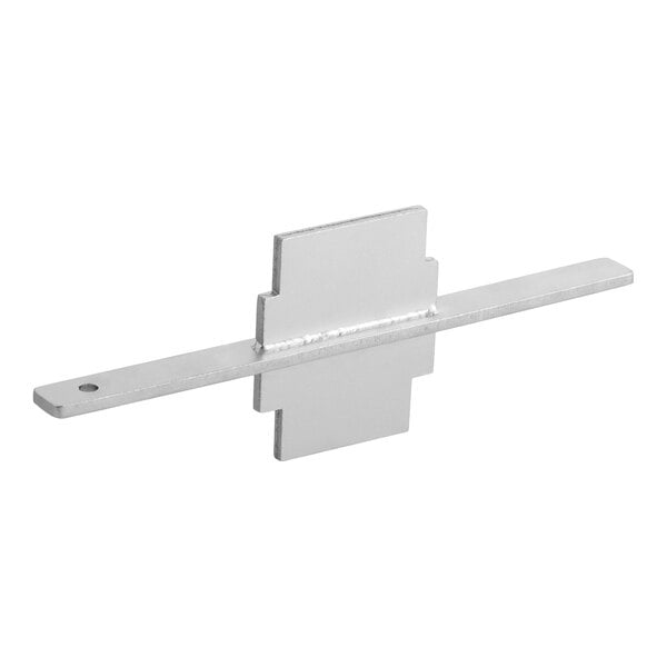 A metal lever or twist waste valve tool with a flat handle and a central notched plate.