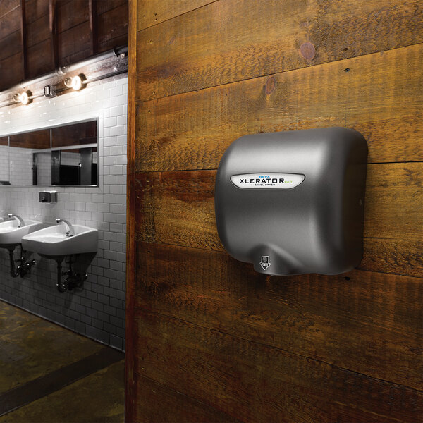 Excel XL-GR-ECO-H 110/120 XLERATOReco® Graphite Textured Cover Energy Efficient No Heat Hand Dryer with HEPA Filter - 110/120V, 500W