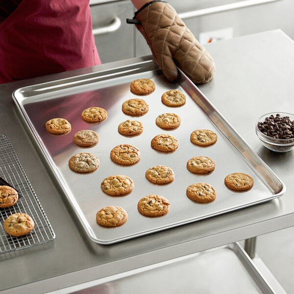 FSE Commercial Sheet Pan, Full Size, 12-Gauge, Aluminum Bun Pan, 18 x 26  x 1 H, (Measure Oven Recommended), Silver 