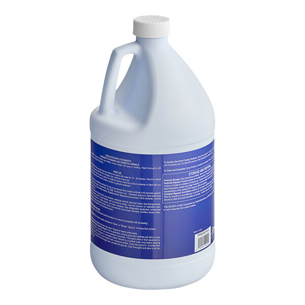 A white jug of Noble Chemical QuikSan Surface Sanitizer.