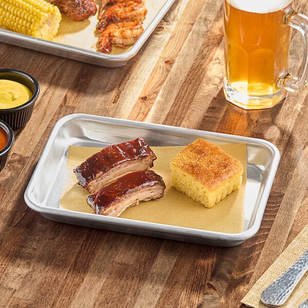 Baker's Lane Heavy-Duty Eighth Size 16 Gauge 6 1/2" x 9 1/2" Wire in Rim Aluminum Bun / Sheet Pan
