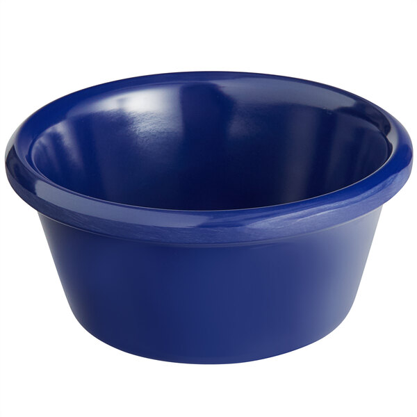 An Acopa blue melamine ramekin.