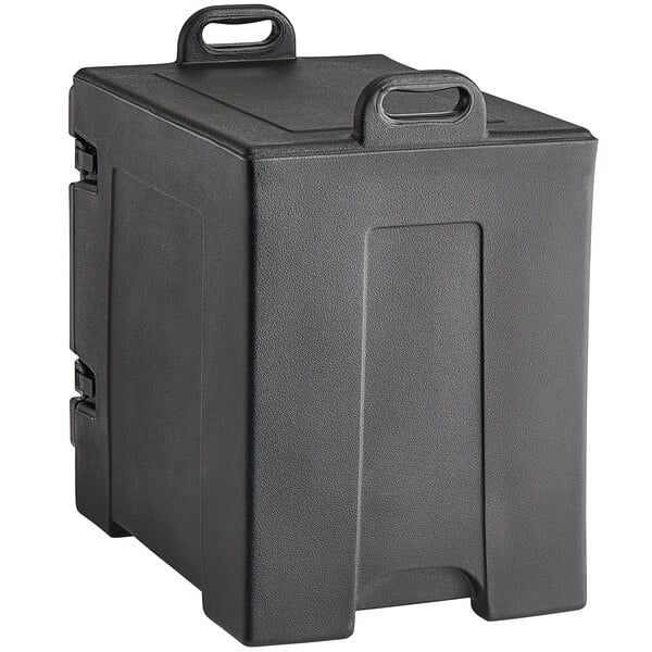 a black plastic container with handle
