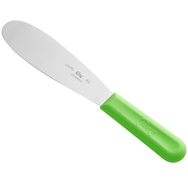 a green handled knife with a green handle