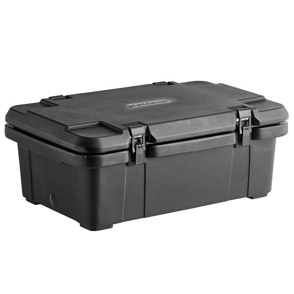 CaterGator Black Top Loading Insulated Food Pan Carrier with Ice Board - 6  Deep Full-Size Pan Max Capacity