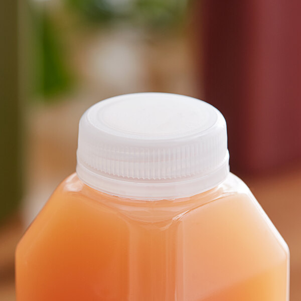 20-Pack 8 Oz Clear Plastic Juice Bottles With White Tamper Evident Caps – Square