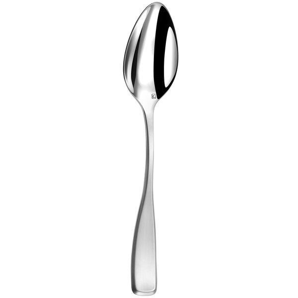 a long silver handle with a white background