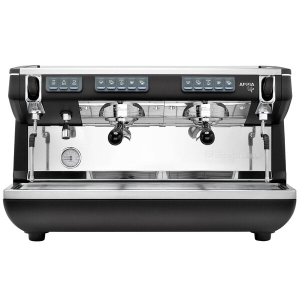 Nuova Simonelli Appia Life black volumetric espresso machine