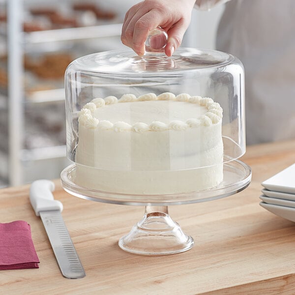Acopa Clear Glass Cake Stand with Round Cover
