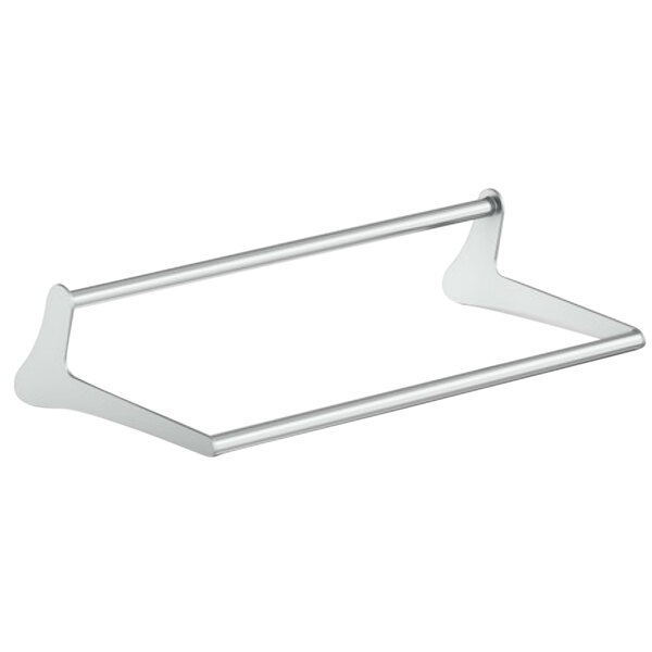 A silver metal Rational automatic raising/lowering arm for Ivario tilt skillets.