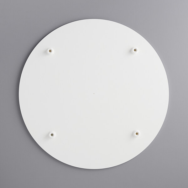 a white circle with screws