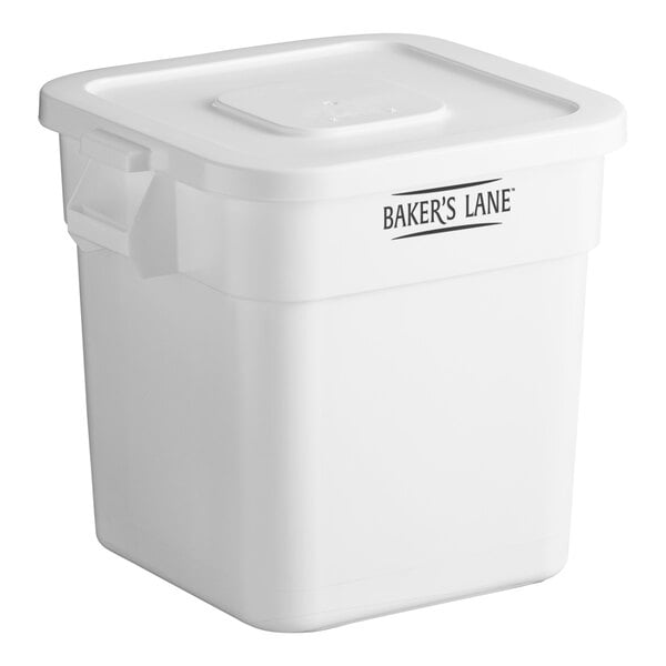 Baker's Lane 32 Gallon / 510 Cup White Flat Top Ingredient Storage Bin with Lid