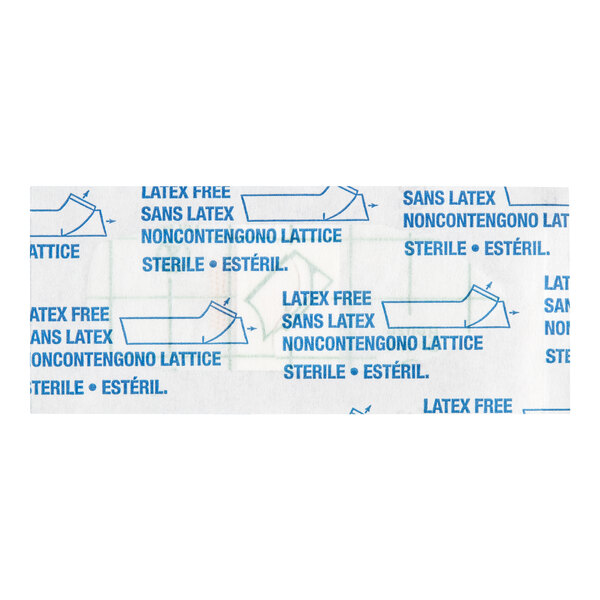 A clear sterile waterseal bandage in its packaging labeled as latex free.