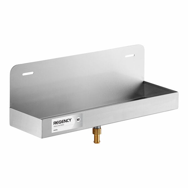 Regency 19 1/2" x 6" x 6 1/2" 16-Gauge 304 Stainless Steel Mop Sink Drainage Tray