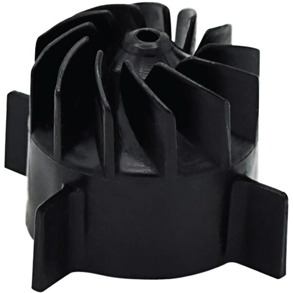 A black plastic rectangular fan nozzle with a hole in it.