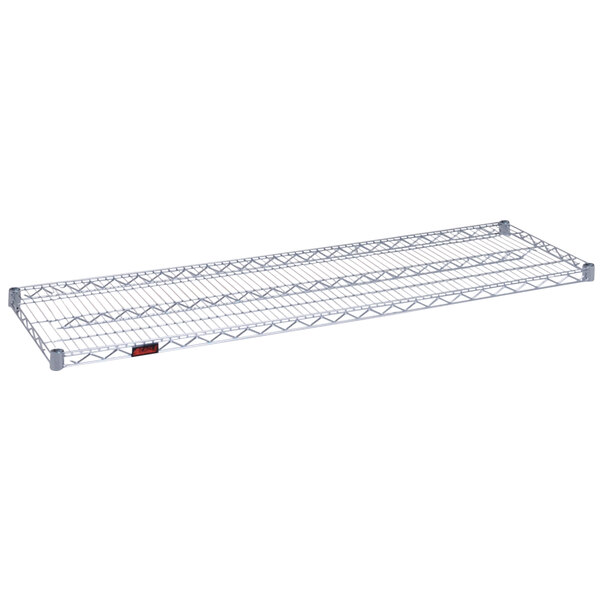 An Eaglebrite metal wire shelf from Eagle Group on a shelf.