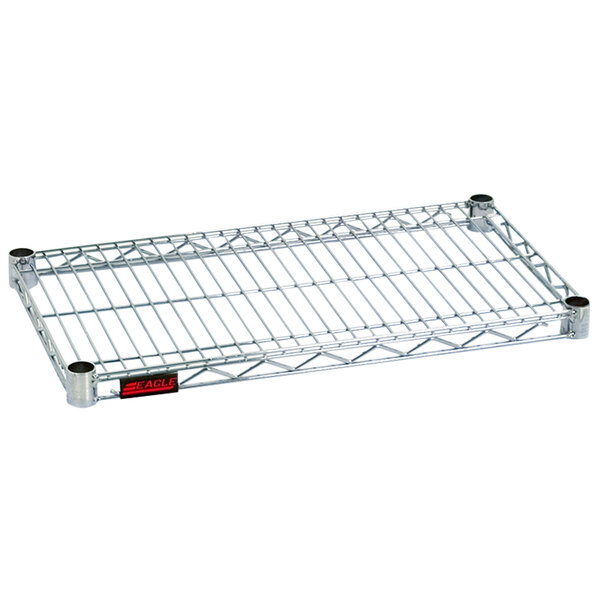 An Eagle Group zinc wire shelf with red label.