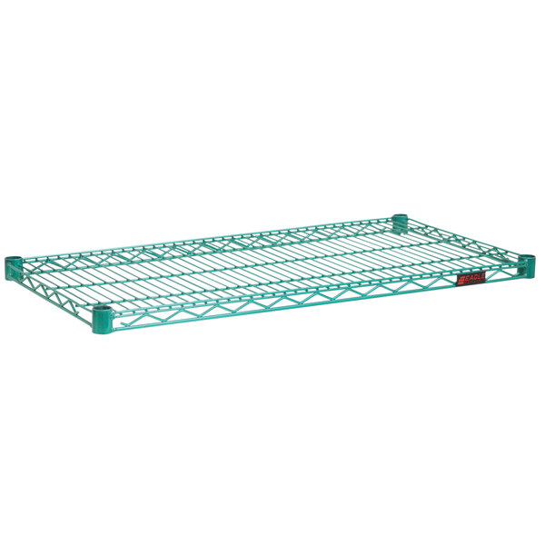 An Eagle Group green zinc wire shelf.