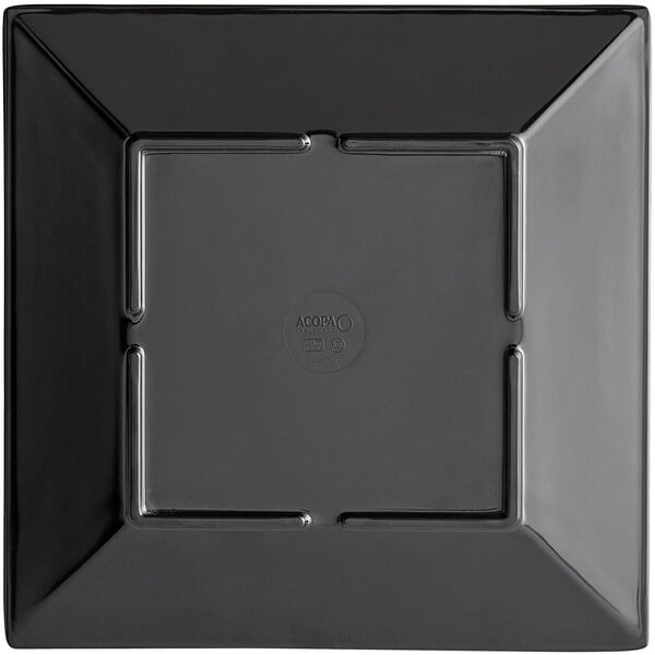 a black square plate with a square edge