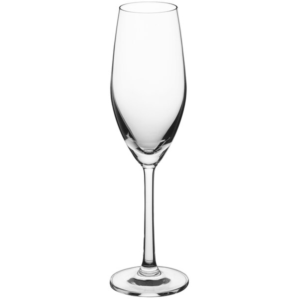 An Acopa Elevation clear wine flute with a stem.