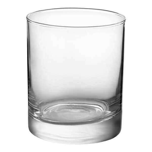 A clear, cylindrical 12 oz. double rocks or old fashioned glass.