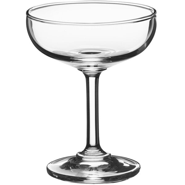 An Acopa Coupe cocktail glass with a stem.