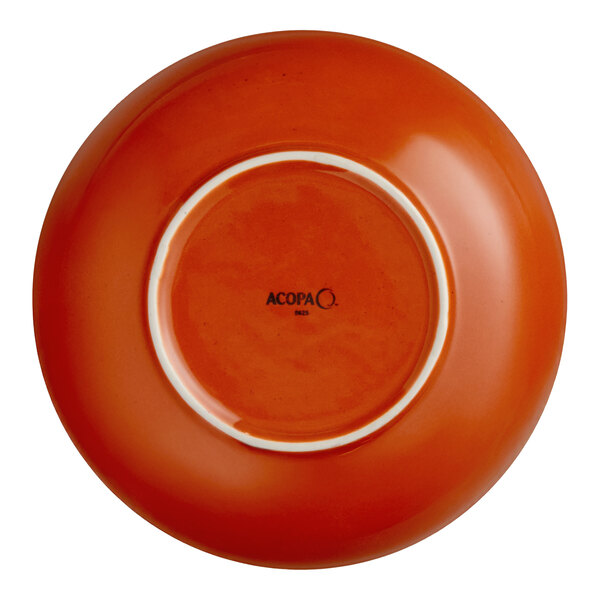 Acopa Keystone 8" Sedona Orange Porcelain Coupe Low Bowl - Sample