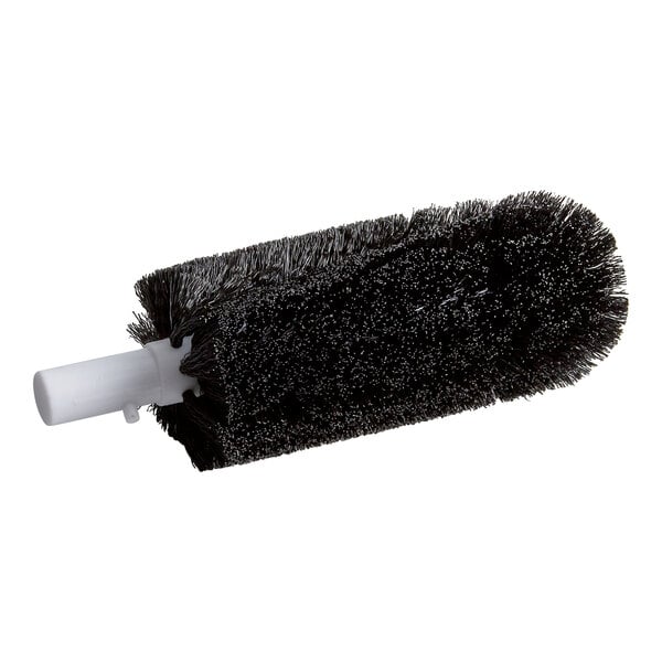 A cylindrical black replacement glass washer brush with a white plastic base, designed for electric washers.