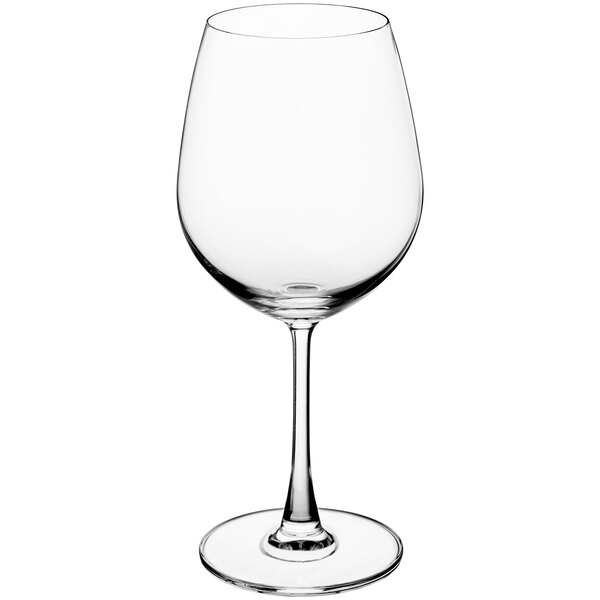 An Acopa Covella Bordeaux wine glass with a long stem.