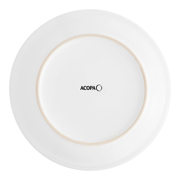 a white plate with a black text