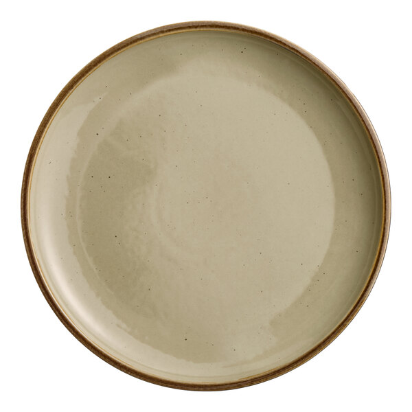 Acopa Keystone 12 1/2" Granite Gray Stoneware Coupe Plate - Sample