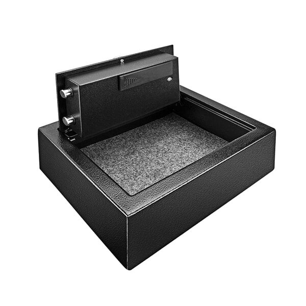 Barska AX12622 12" x 9 1/2" x 4 1/2" Black Steel Top-Open Security Safe with Digital Keypad and Key Lock - 0.21 Cu. Ft.