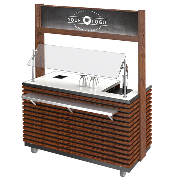 An Astra hardwood and metal slat vending cart.