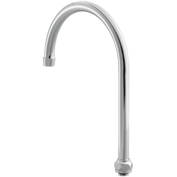 A silver Waterloo gooseneck spout for a faucet.