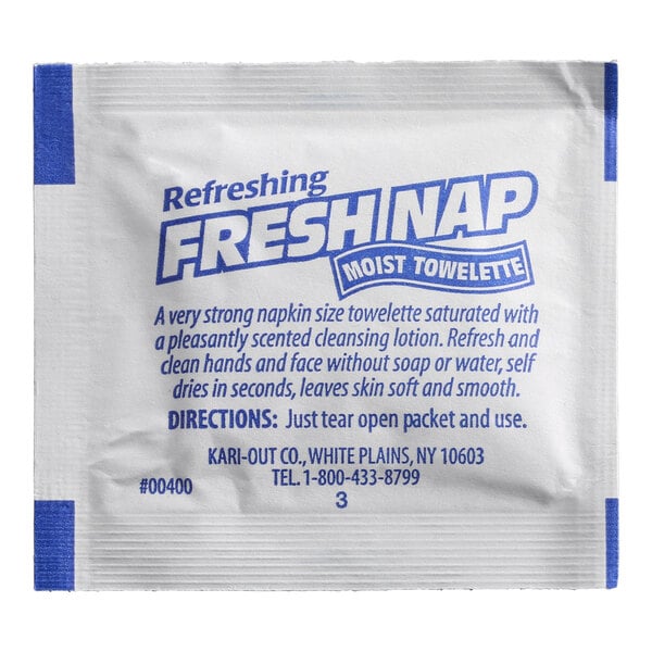 5" x 7 1/2" Lemon Scented Moist Towelette / Wet Nap Hand Wipe - 1,000/Case