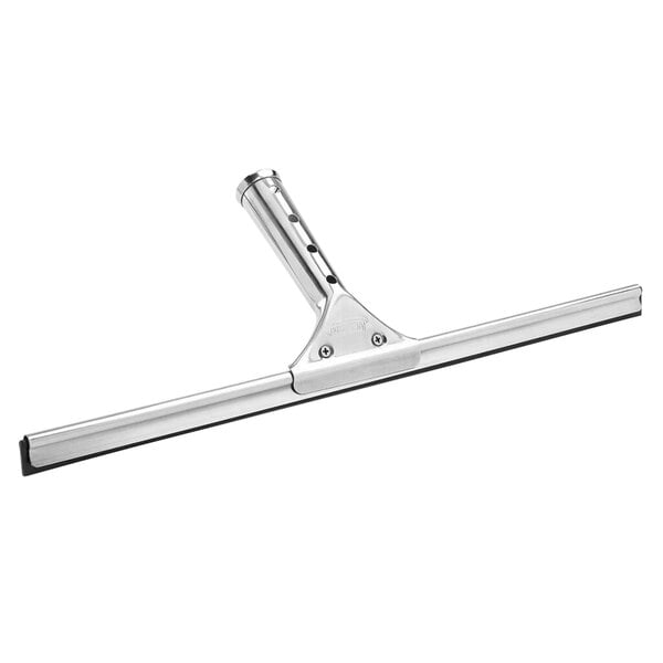 A Libman stainless steel window squeegee with a handle.