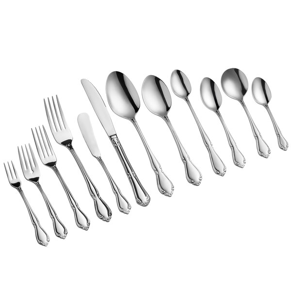 An Acopa Blair stainless steel flatware set with a fork and spoon.