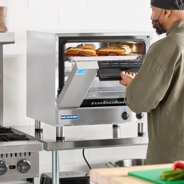 Moffat E23M3-T Turbofan Single Deck Half Size Electric Convection Oven with Mechanical Controls - 220-240V, 1 Phase, 3 kW