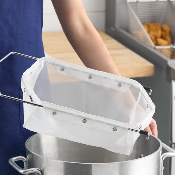 6" Deep Fryer Oil Filter Bag with Snaps