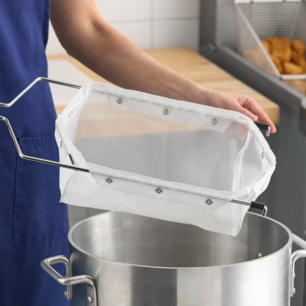 7 1/2" Deep Fryer Oil Filter Bag with Snaps