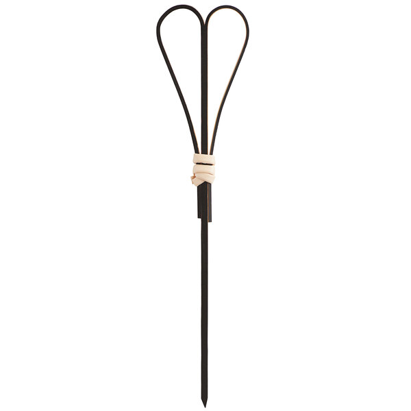 A black Bamboo Heart skewer with a white band.