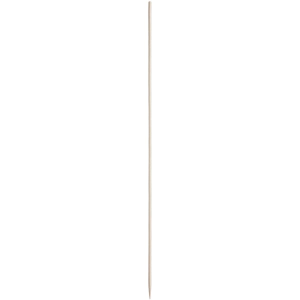 An EcoChoice Compostable wooden skewer with a long thin stick.