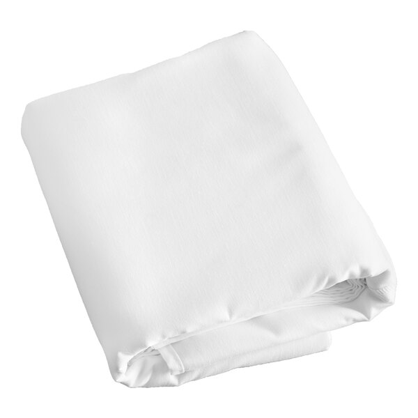 Intedge 81" x 81" Square White Hemmed 50/50 Poly Cotton Blend Tablecloth