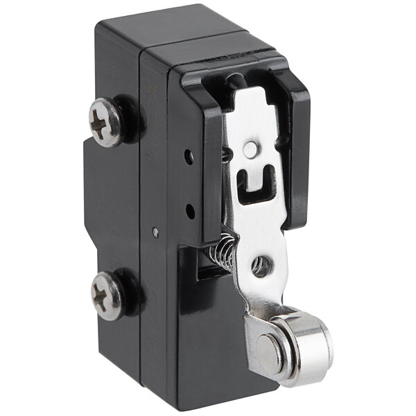 A black and silver Estella microswitch with a metal handle.