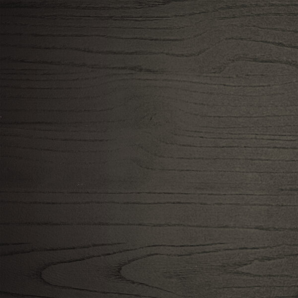 A Lancaster Table & Seating copper arm chair with a black wood seat with a grainy pattern.