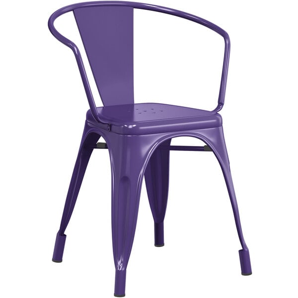 purple metal chairs